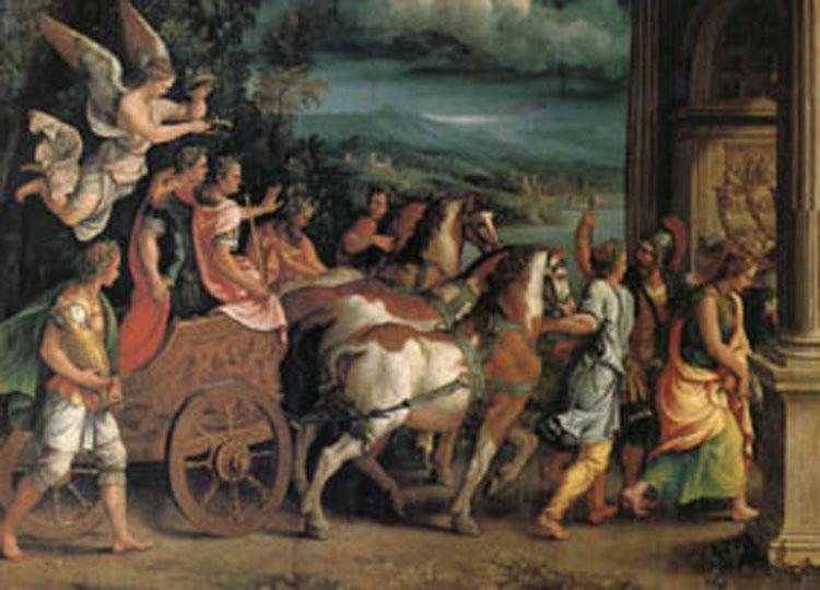 Giulio Romano The Triumph o Titus and Vespasian (mk05) China oil painting art